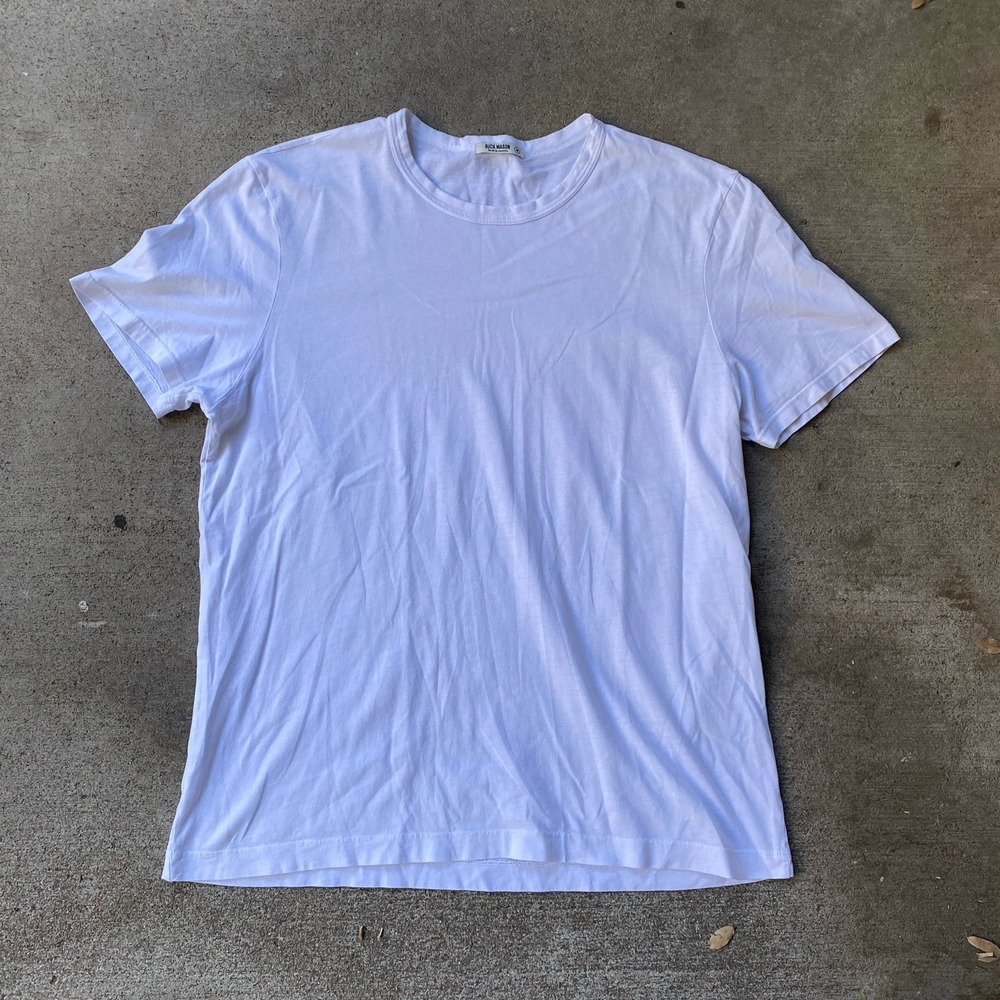Buck Mason White Tee Shirt Blank Medium Made in USA 100% Cotton